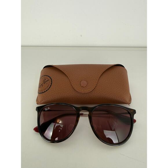Ray-Ban Brown Womens Tortoise Case Wipe Oversized Gradient Lens Sunglasses main image 6